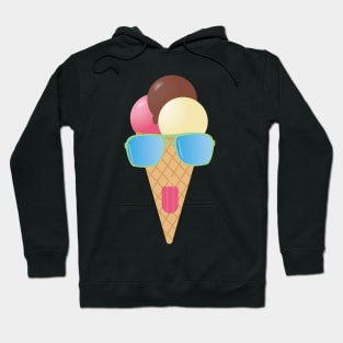 Funny Icecream with sunglasses illustration Hoodie